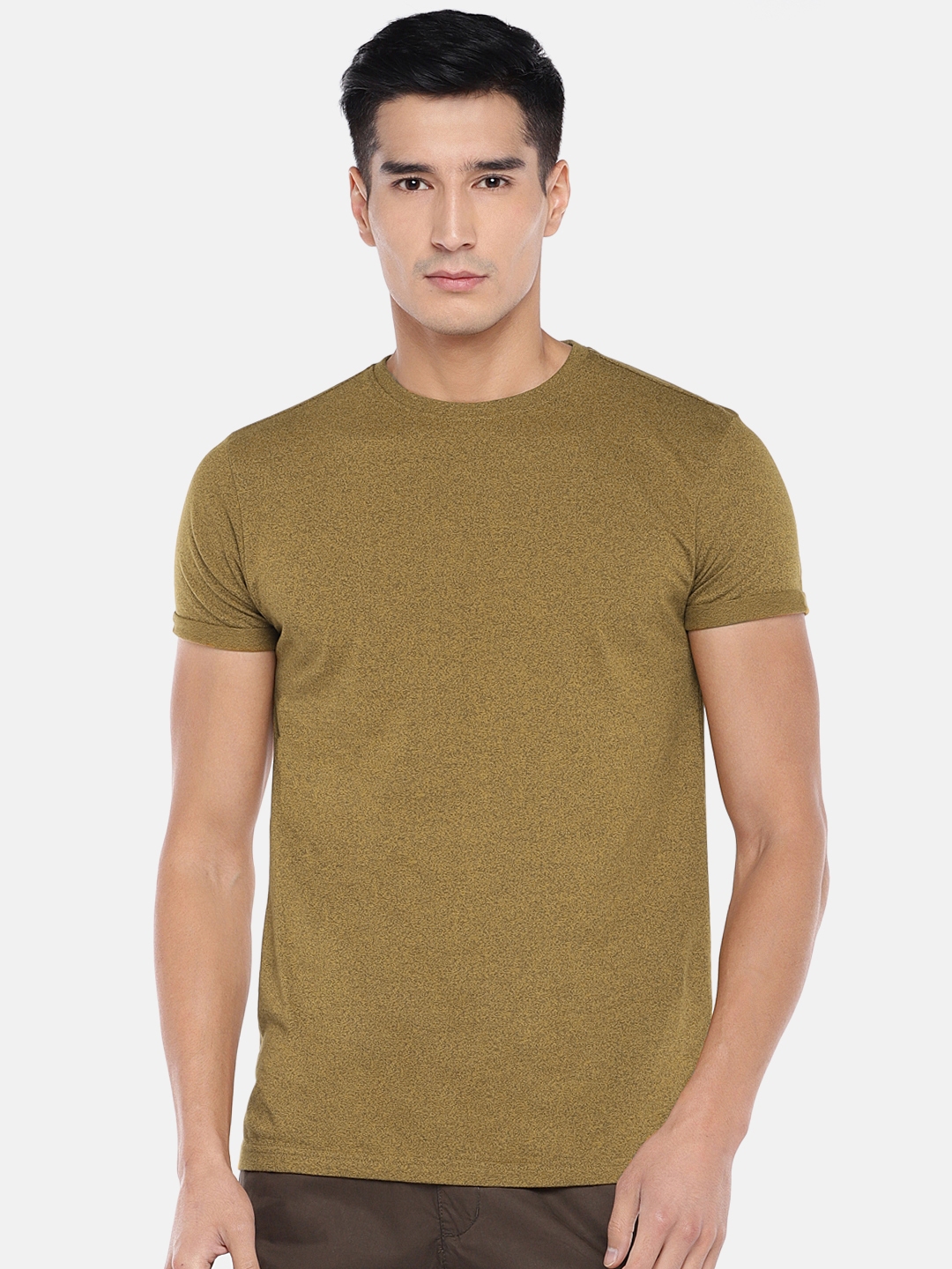 Buy Globus Men Olive Green Solid Round Neck T Shirt - Tshirts for Men 10817060 | Myntra