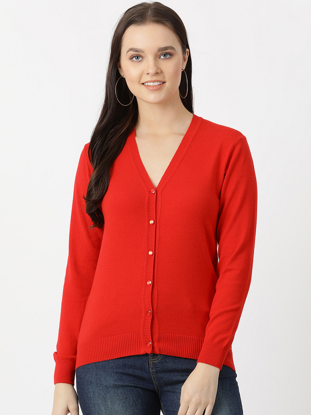 Buy Monte Carlo Women Red Solid Cardigan - Sweaters for Women 10835818 | Myntra
