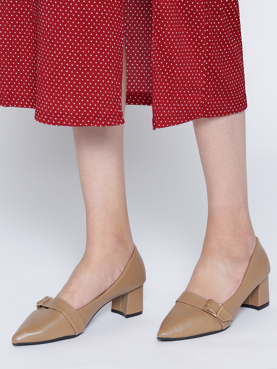 brown flat pumps