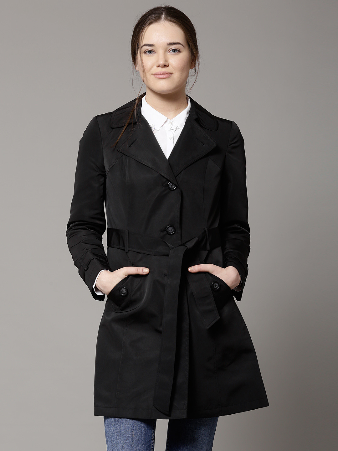 Buy Marks & Spencer Black 3297 Trench Coat Coats for Women 1084666