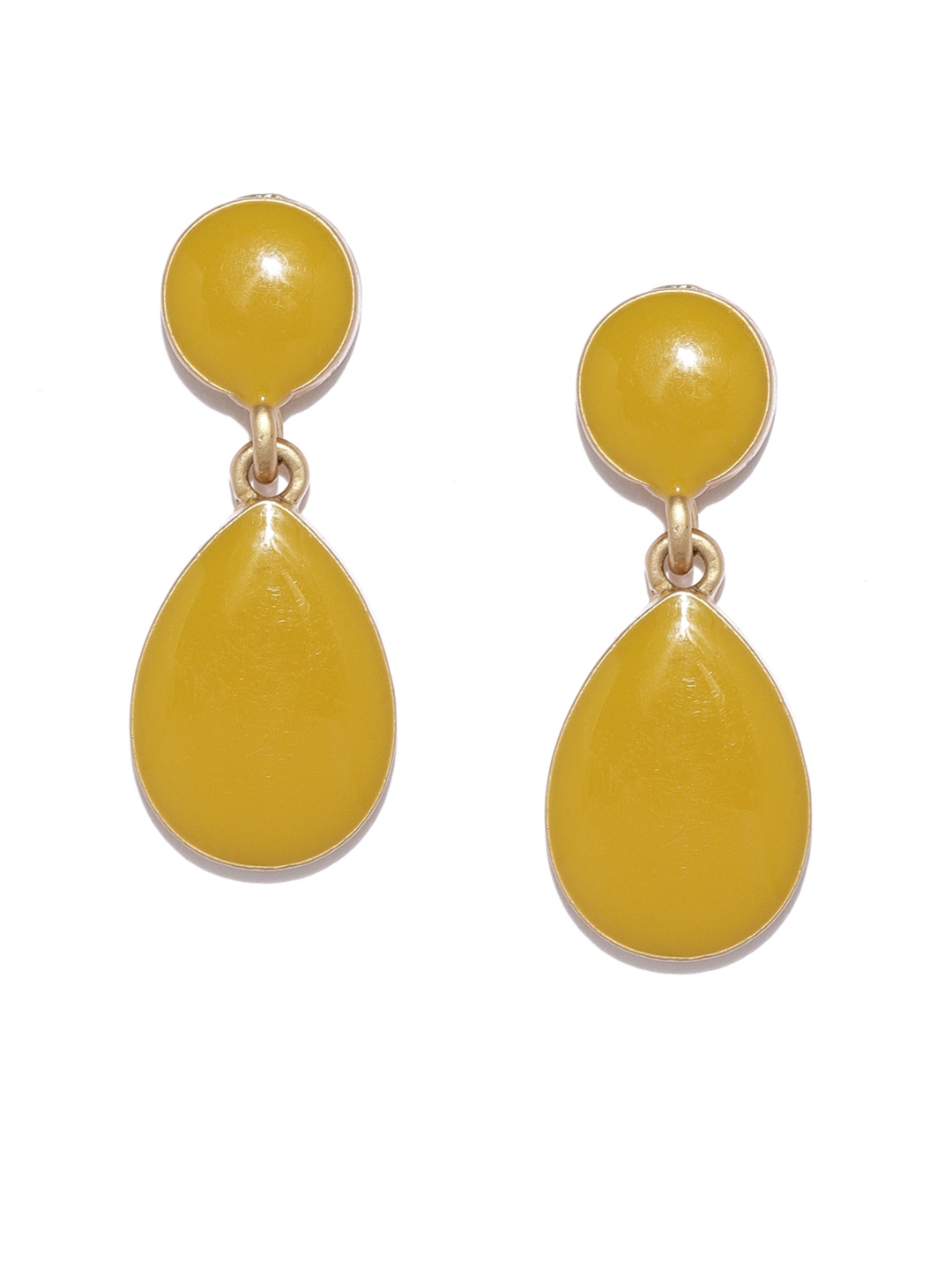 Buy Blisscovered Yellow Teardrop Shaped Drop Earrings - Earrings for ...