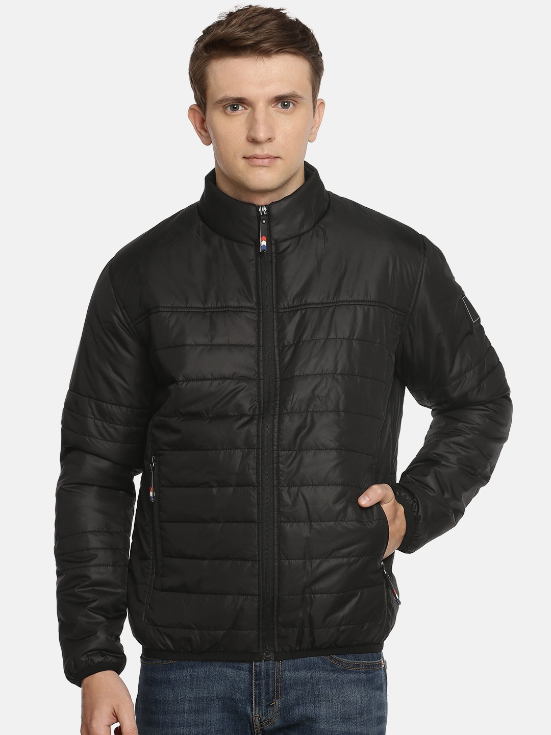 Buy SPYKAR Men Black Solid Insulator Padded Jacket - Jackets for Men ...