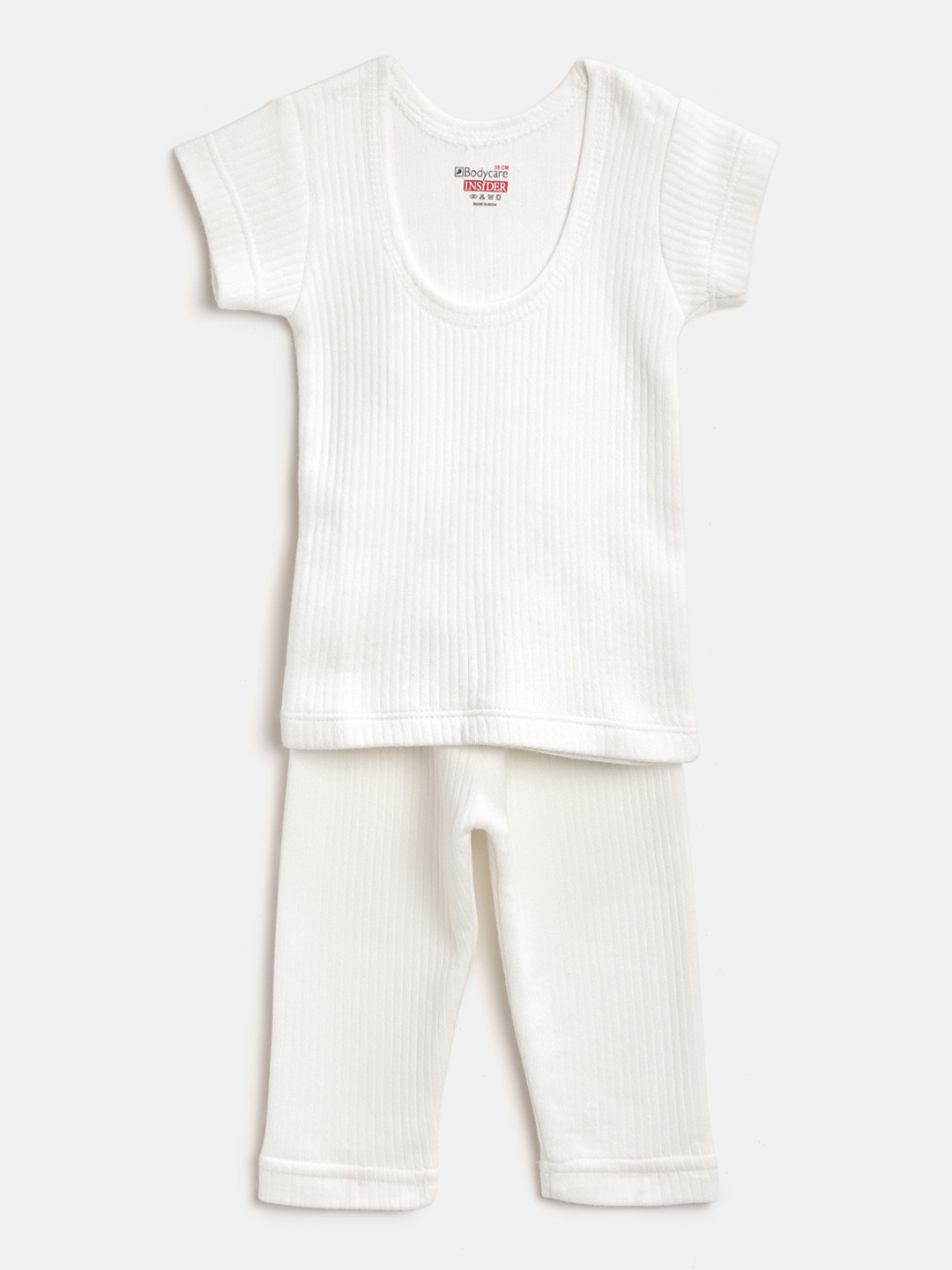 Buy BODYCARE INSIDER Kids White Ribbed Thermal Set Thermal Set for