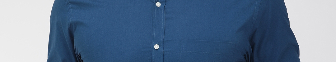 Buy Park Avenue Men Blue Slim Fit Solid Casual Shirt - Shirts for Men ...