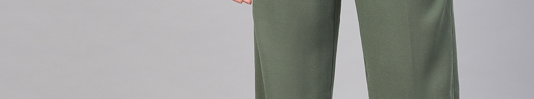 Buy SASSAFRAS Women Olive Green Trousers - Trousers for Women 10856164 ...