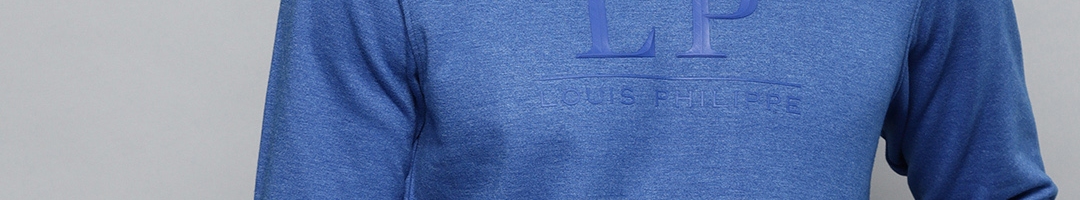 Buy Louis Philippe Sport Men Blue Printed Sweatshirt - Sweatshirts for Men 10857454 | Myntra