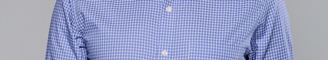 Buy Louis Philippe Men Blue & White Slim Fit Checked Formal Shirt - Shirts for Men 10857474 | Myntra