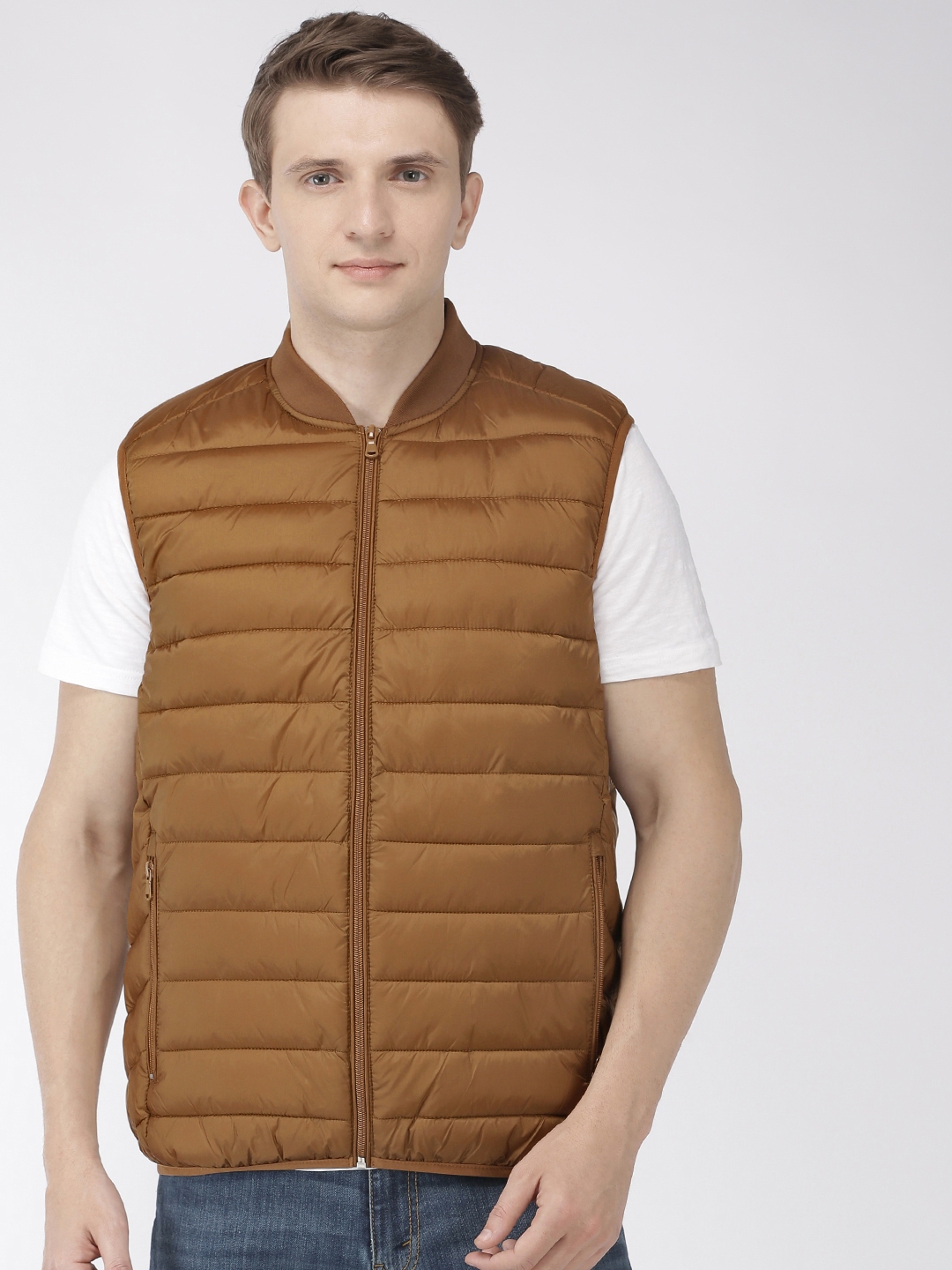 Buy Celio Men Brown Solid Lightweight Puffer Jacket - Jackets for Men 10860878 | Myntra