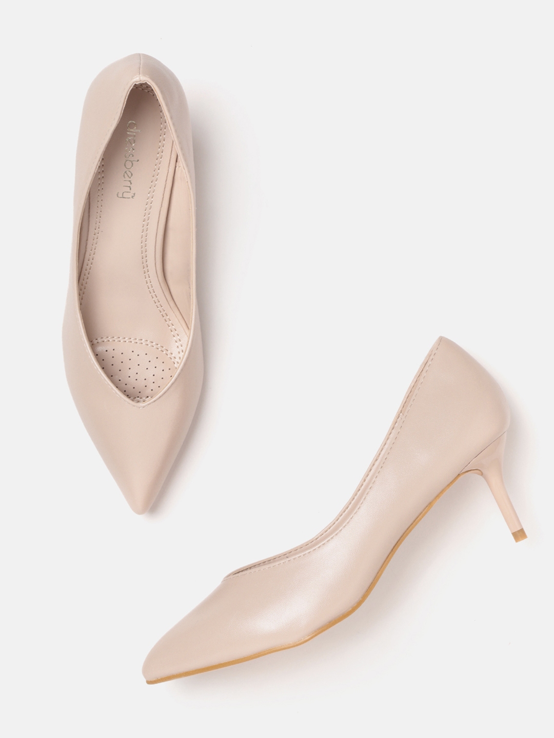 Buy DressBerry Women Beige Solid Pumps Heels for Women 10861430