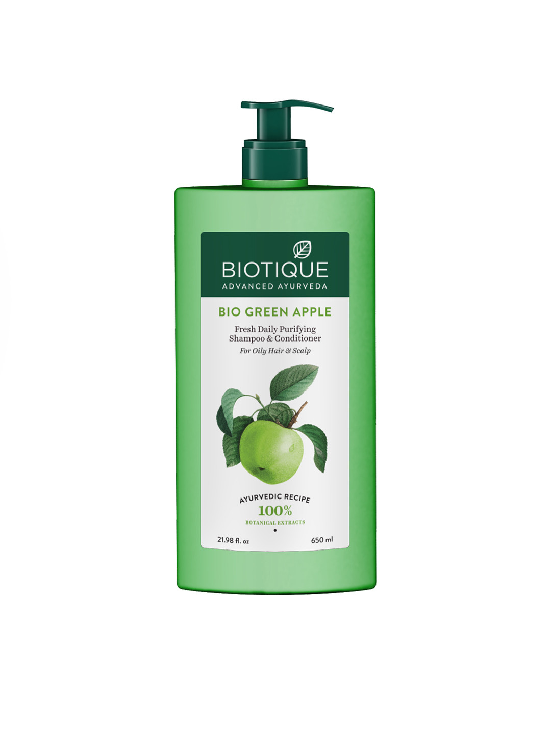 Buy Biotique Bio Green Apple Fresh Daily Purifying Shampoo & Conditioner For Oily Hair 650 Ml