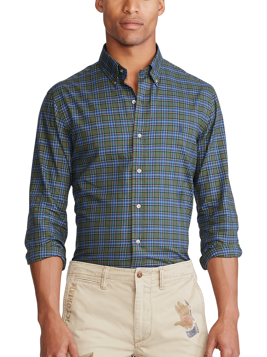 polo plaid wool twill trouser
