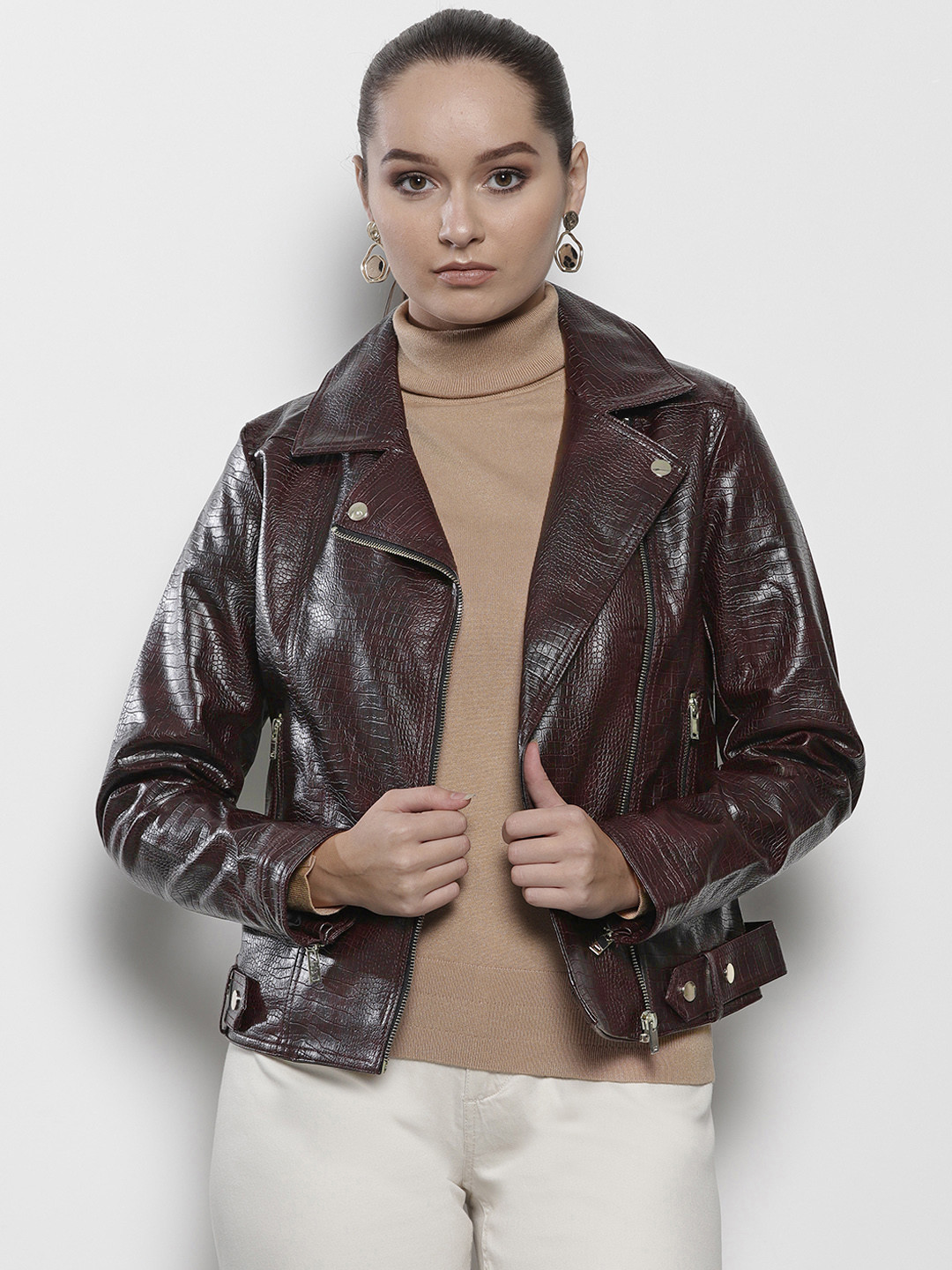 Buy DOROTHY PERKINS Women Burgundy Self Design Tailored Jacket