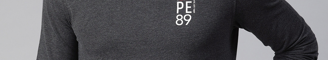 Buy Peter England Men Charcoal Grey Solid Sweatshirt - Sweatshirts for ...