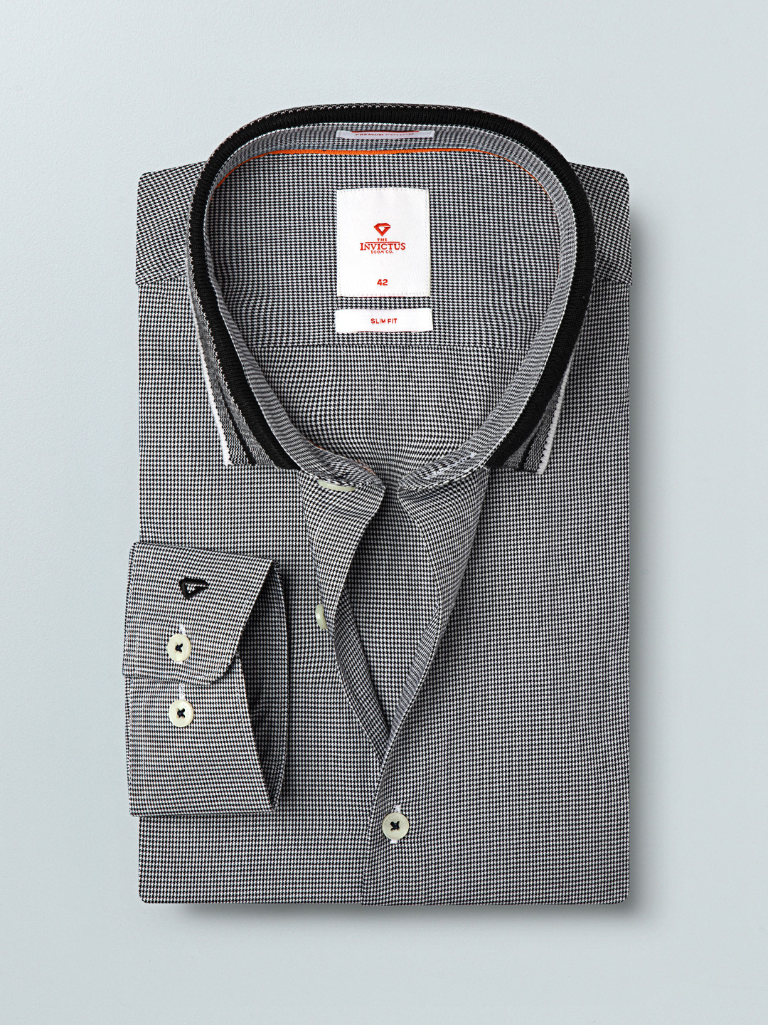 Buy INVICTUS White & Black Slim Fit Semi Formal Shirt ...