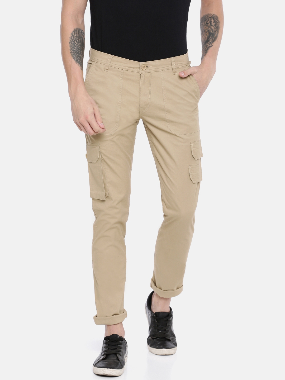 beige cargos men's