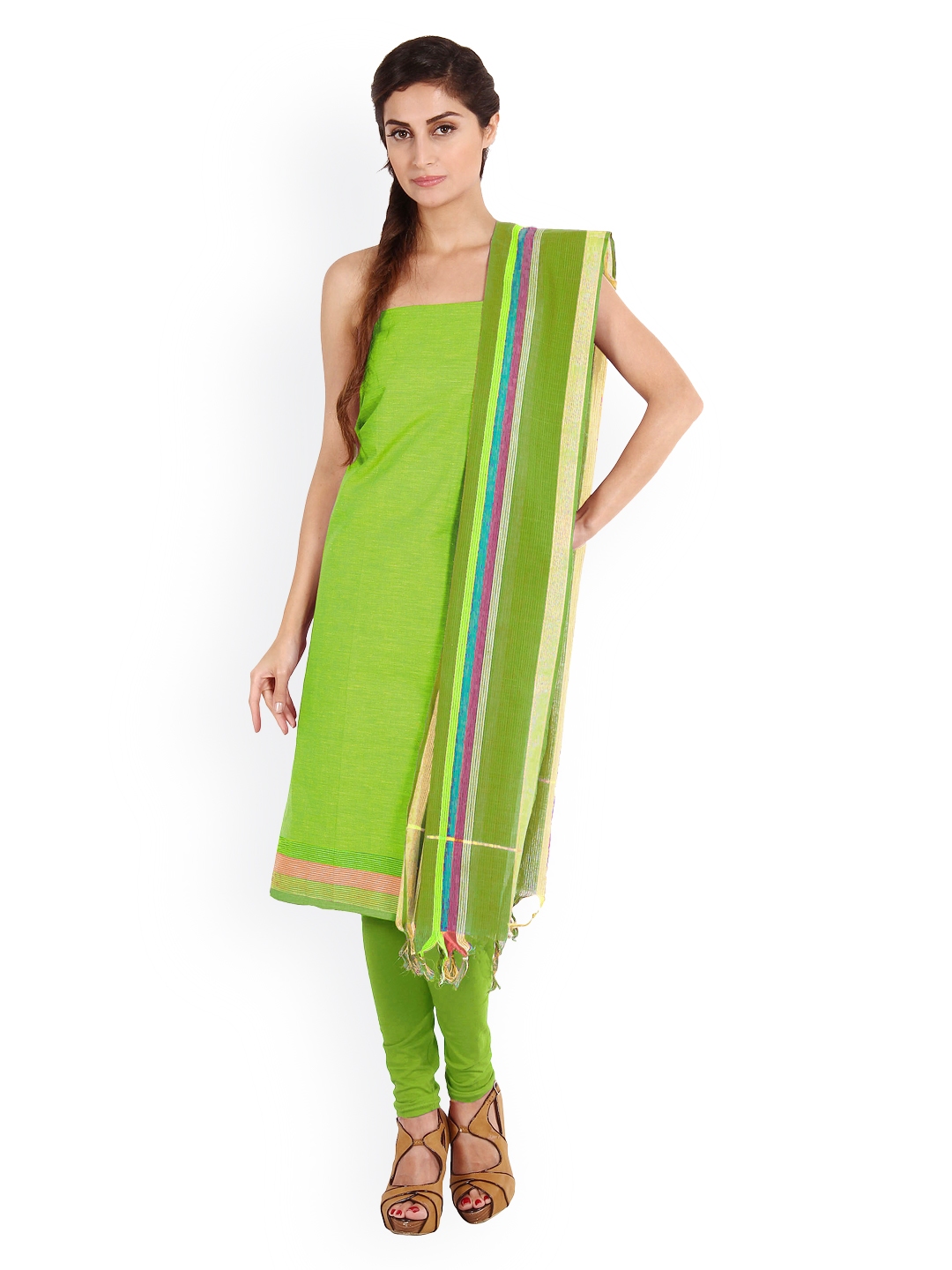 myntra unstitched churidar materials
