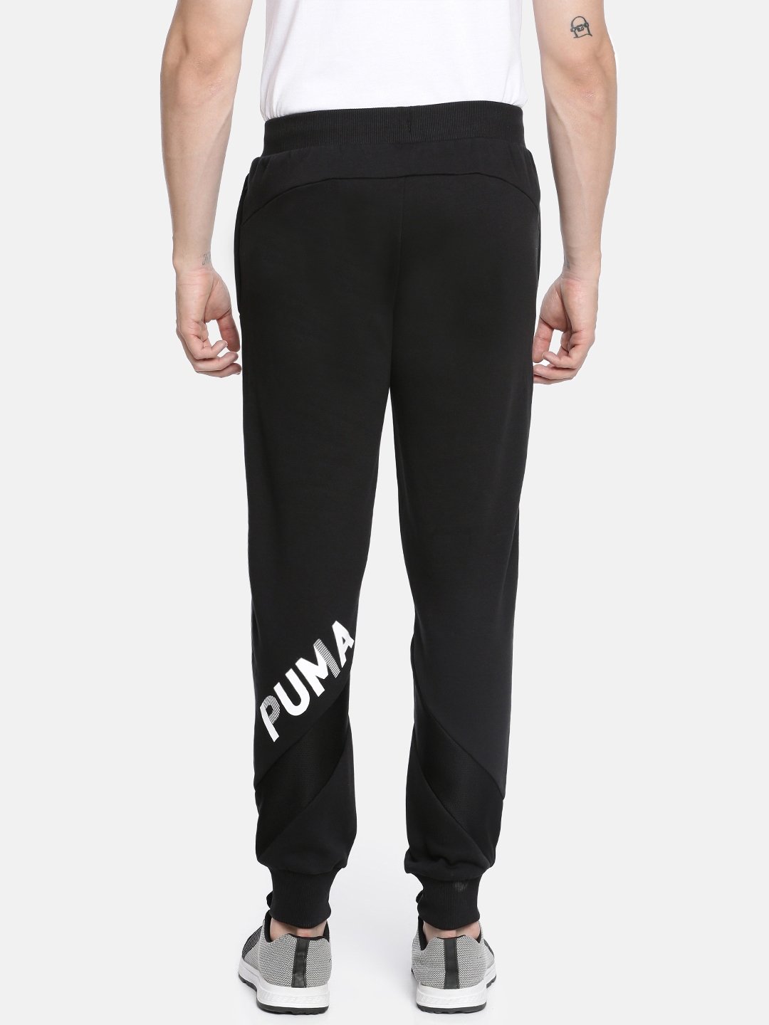 puma essentials skinny fit joggers in black