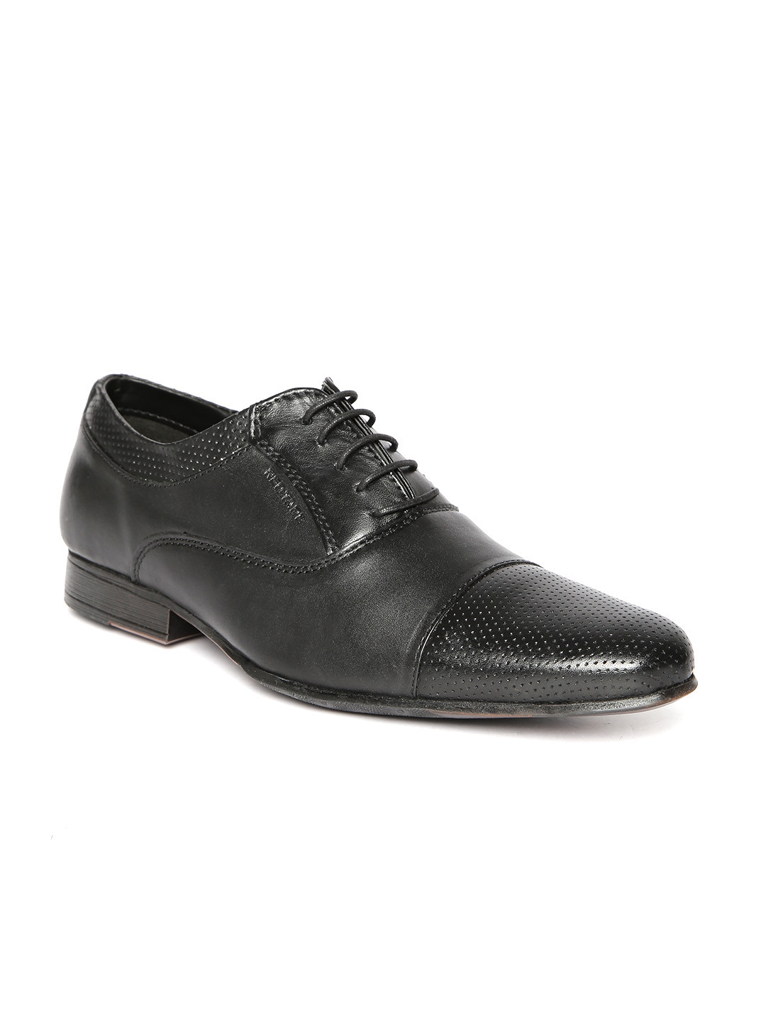 Buy Red Tape Men Black Genuine Leather Semiformal Shoes ...