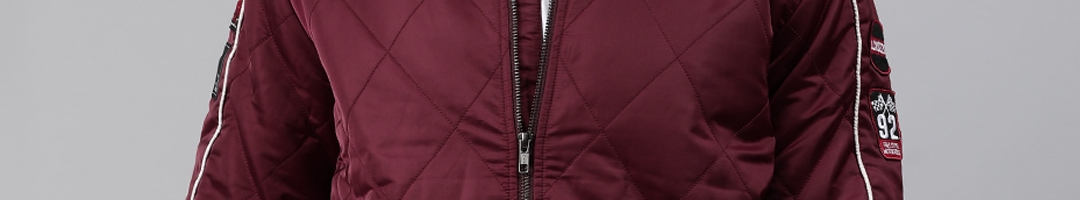 Buy SPYKAR Men Maroon Solid Insulator Quilted Jacket - Jackets for Men ...