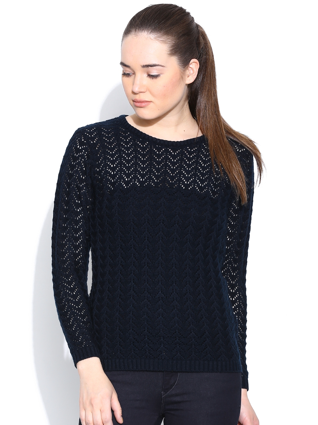 Buy Fort Collins Navy Sweater - Sweaters for Women 1088591 | Myntra
