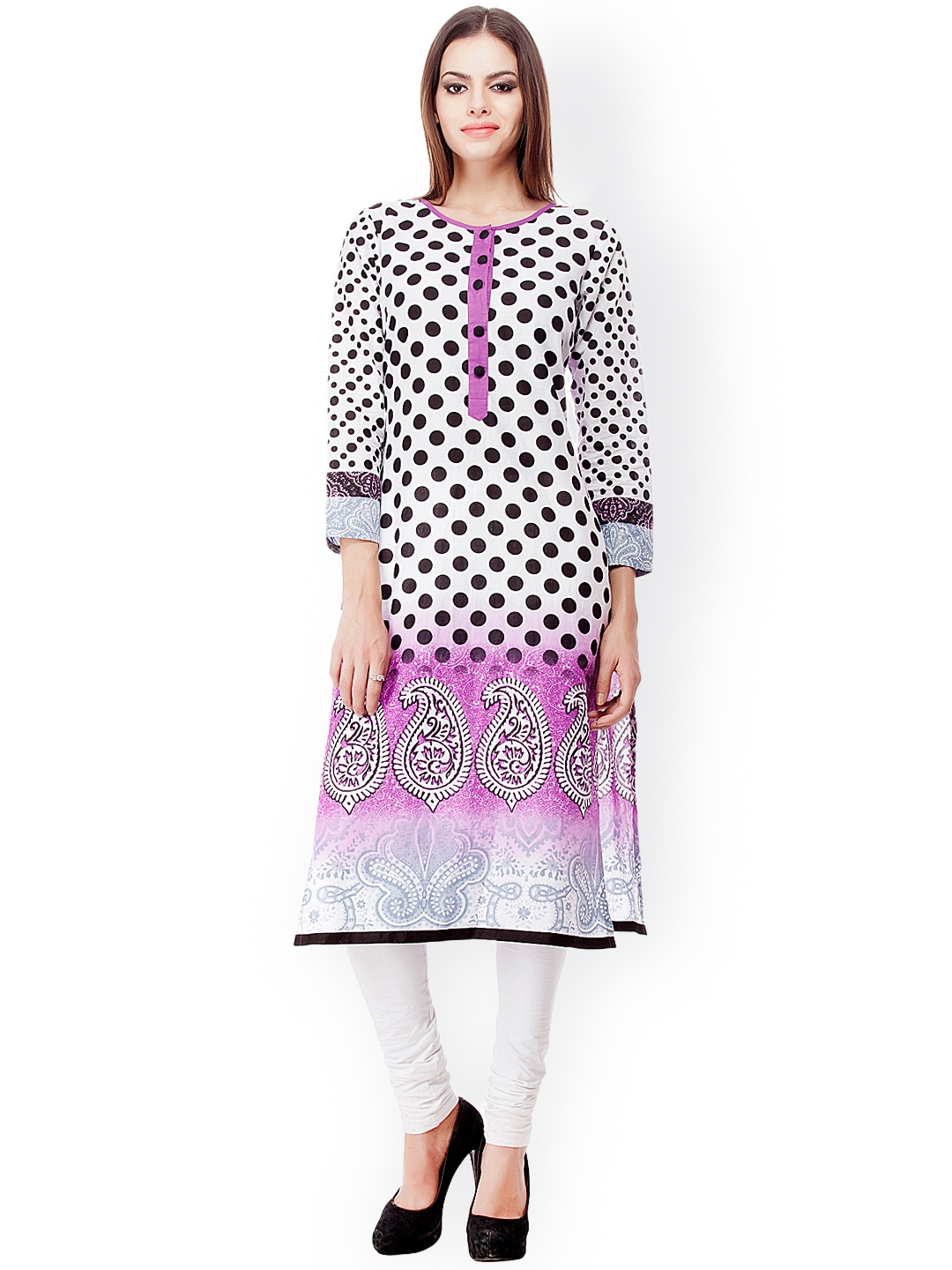 kurti designs for polka dots