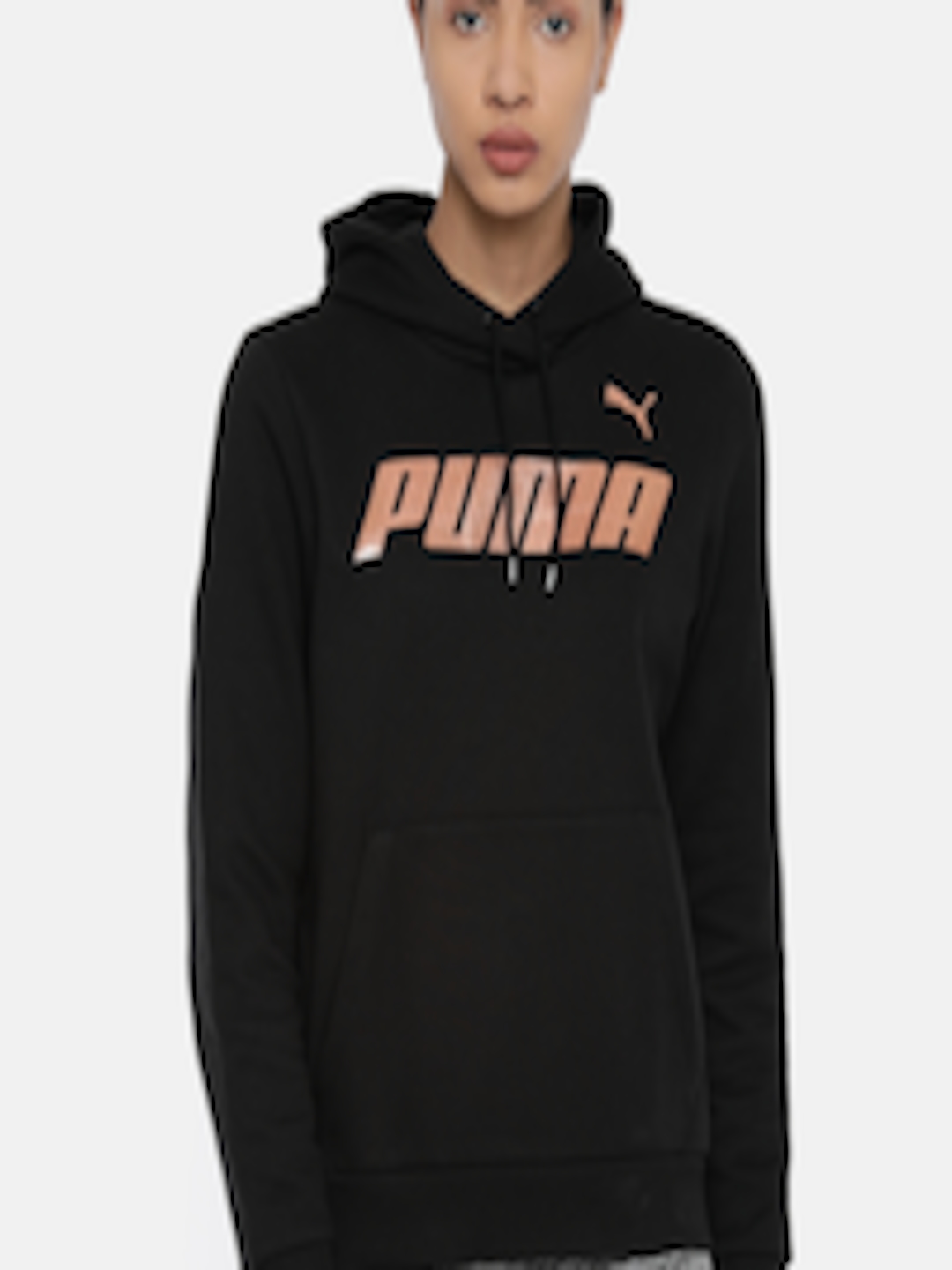 Buy Puma Women Black Printed Hooded Sweatshirt - Sweatshirts for Women ...