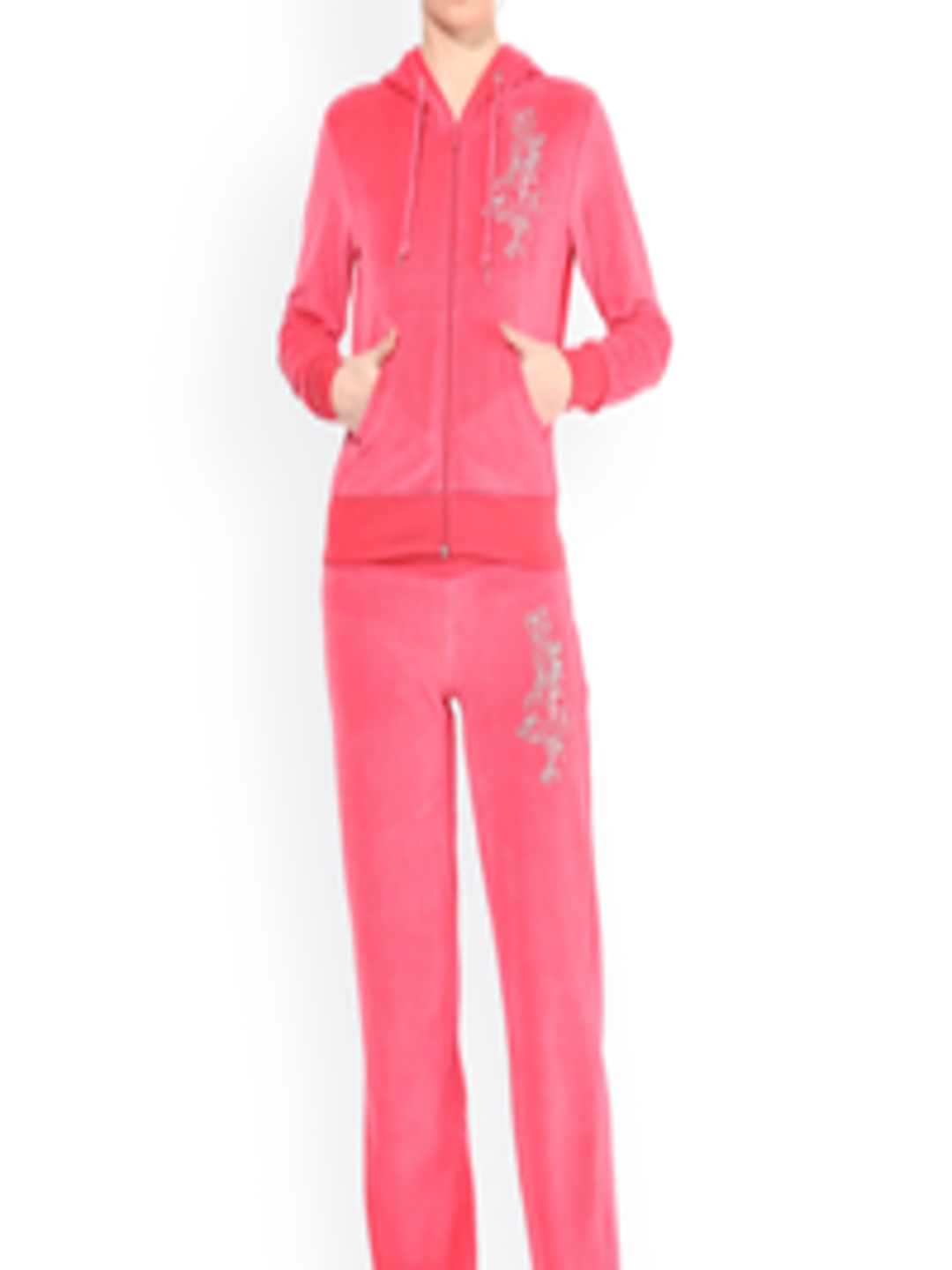 Buy TshirtCompany Coral Red Hooded Tracksuit - Tracksuits for Women ...