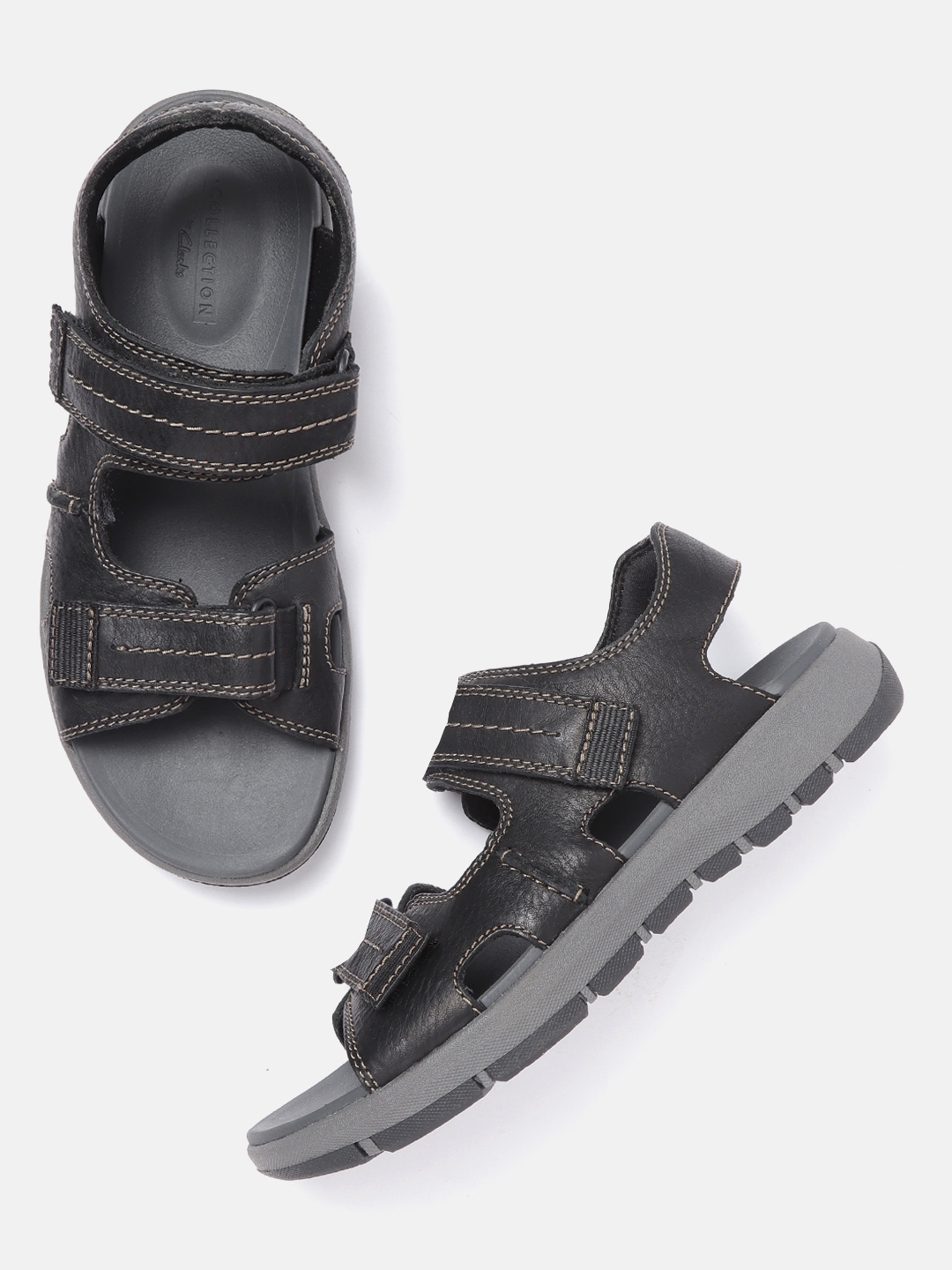 Buy Clarks Men Black Leather Comfort Sandals - Sandals for Men 10907314 ...