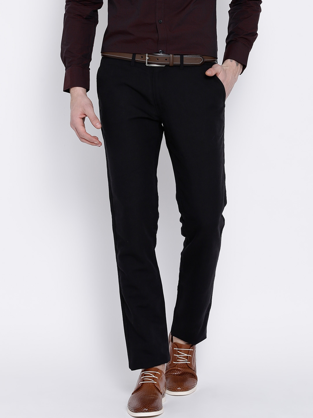 Buy Celio Black Slim Fit Trousers - Trousers for Men 1091099 | Myntra