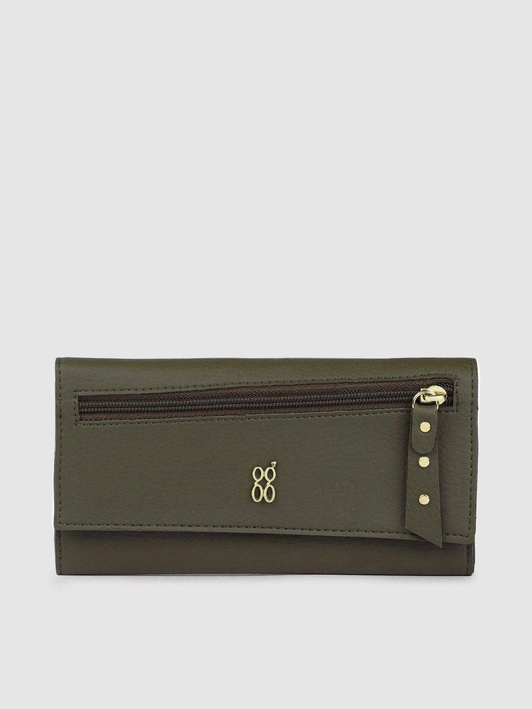 Buy Baggit Women Olive Green Solid Two Fold Wallet Wallets for Women