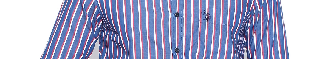 Buy U.S. Polo Assn. Blue & White Striped Casual Shirt - Shirts for Men ...