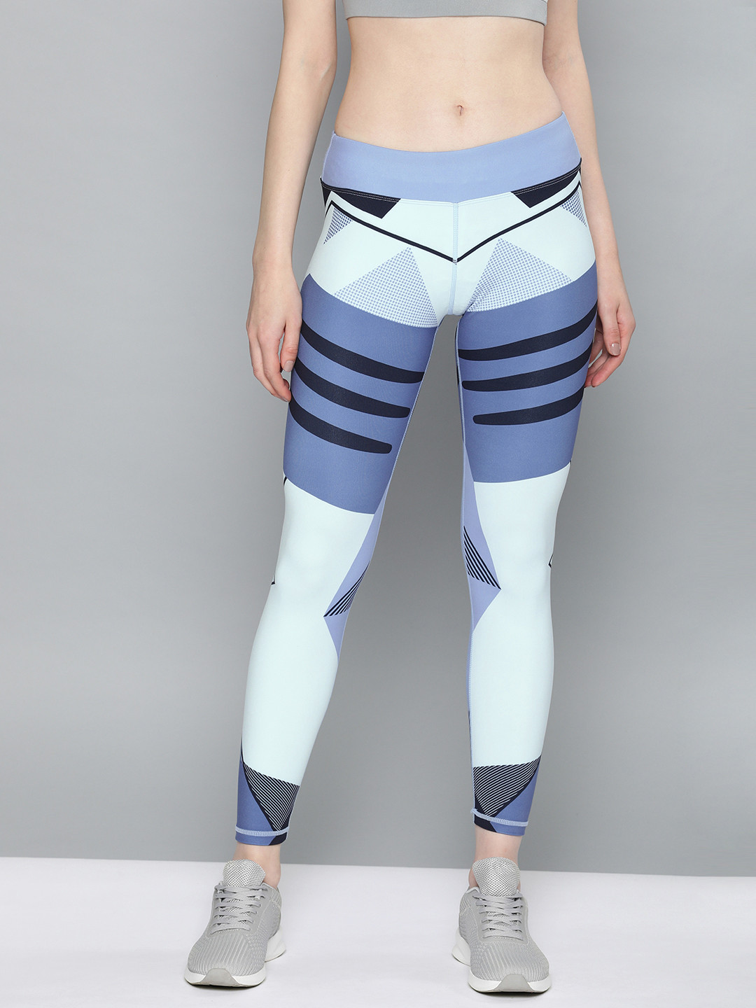 Buy HRX By Hrithik Roshan Women Blue & White Printed Rapid Dry Running