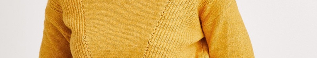 Buy Promod Women Mustard Yellow Solid Sweater - Sweaters for Women ...