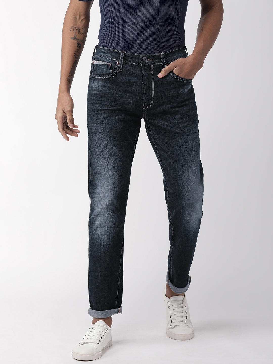 Buy Denizen From Levis Men Blue 286 Slim Tapered Fit Low Rise Clean ...