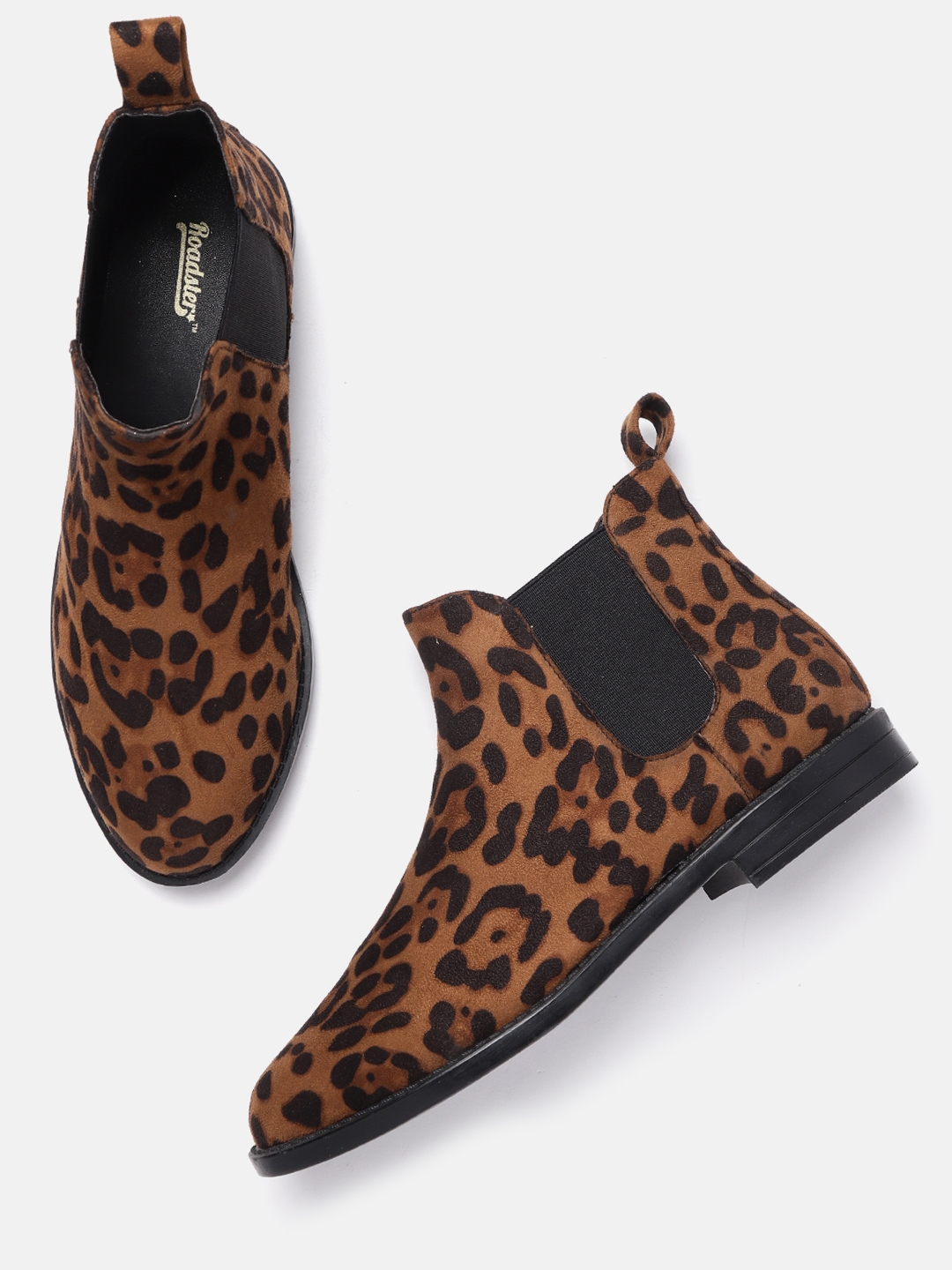 ladies leopard print chelsea boots