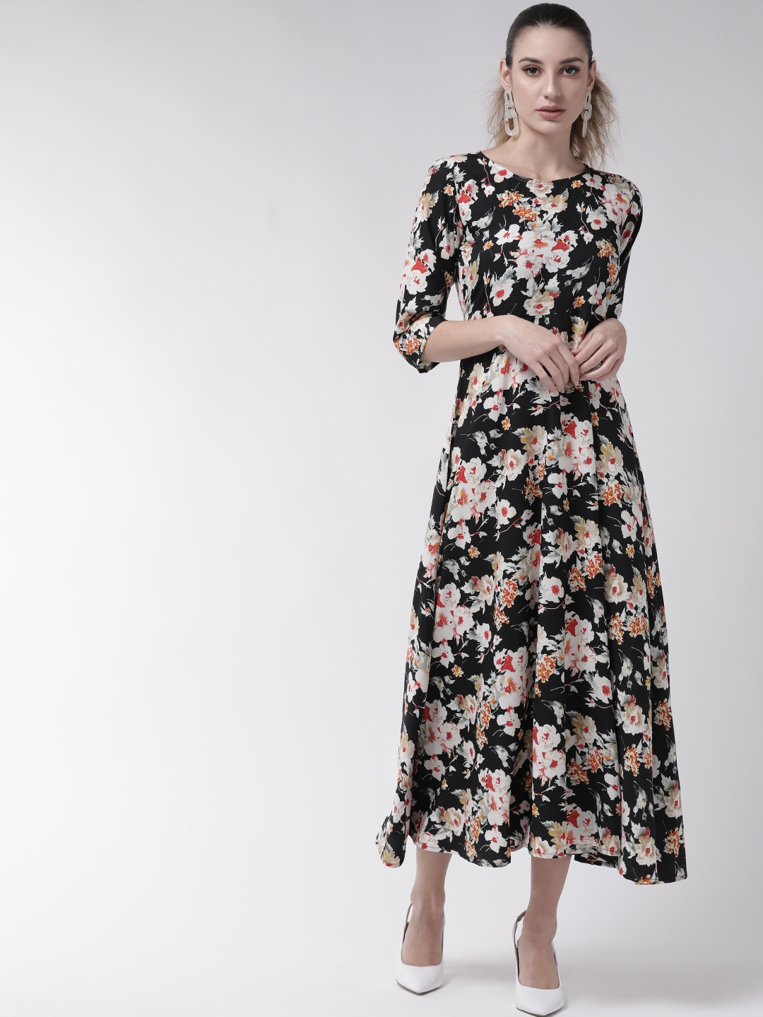 black and white flower dress