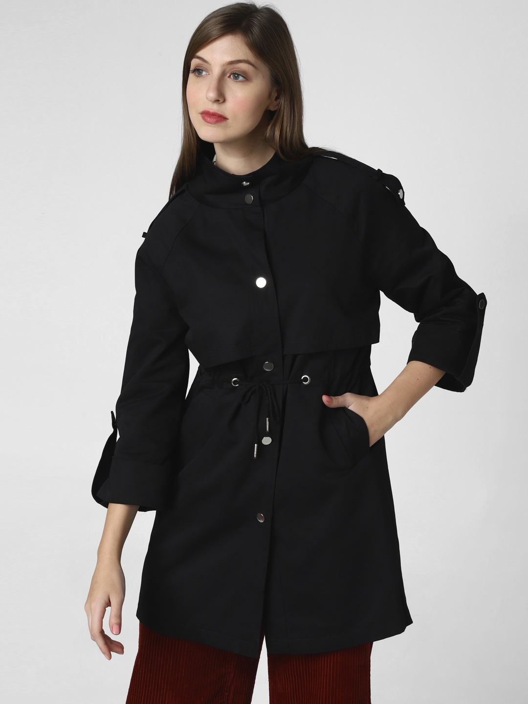 Buy Vero Moda Women Black Solid Overcoat - Coats for Women 10936696 ...
