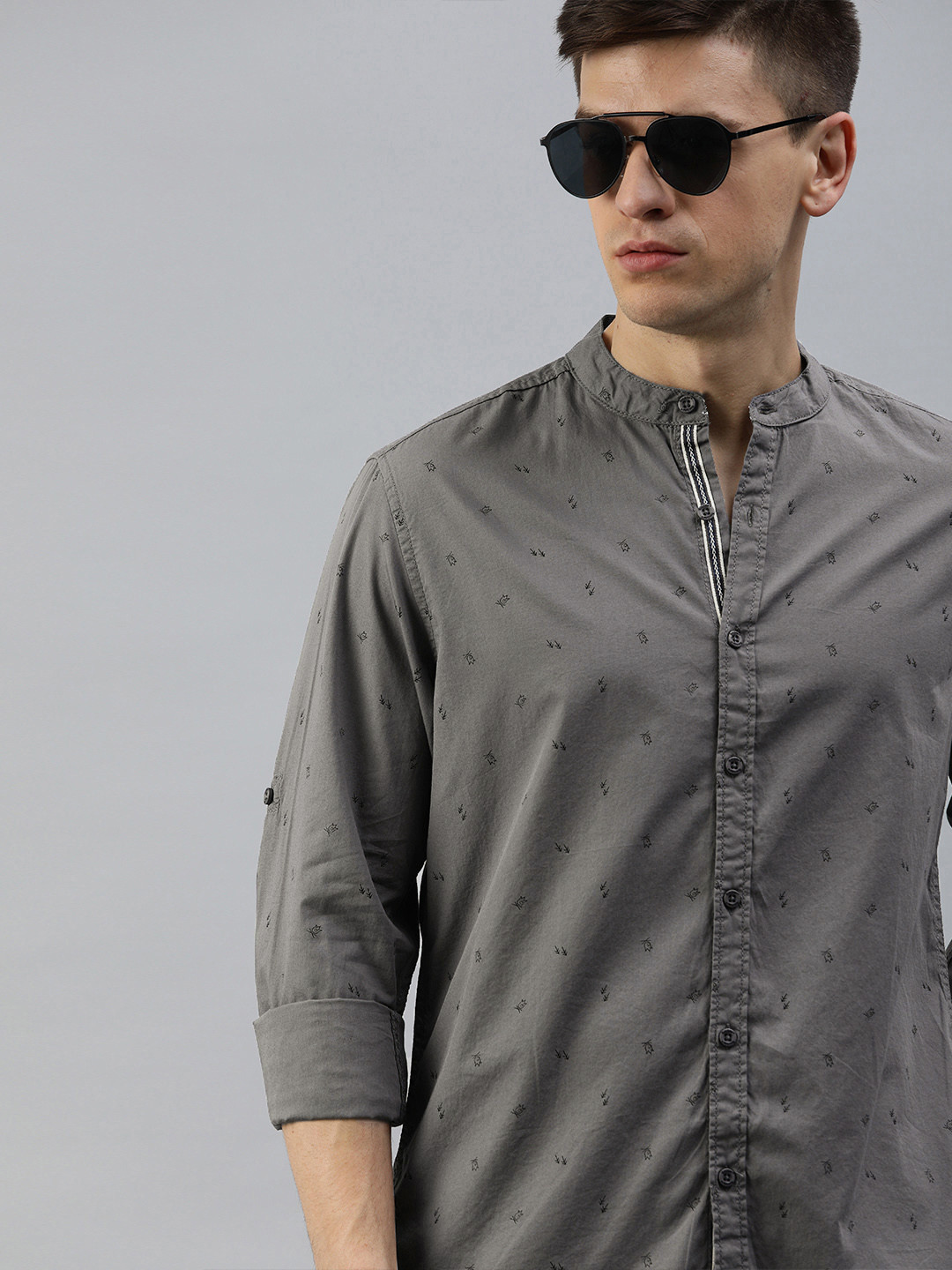 Buy The Roadster Lifestyle Co Men Grey Regular Fit Conversational