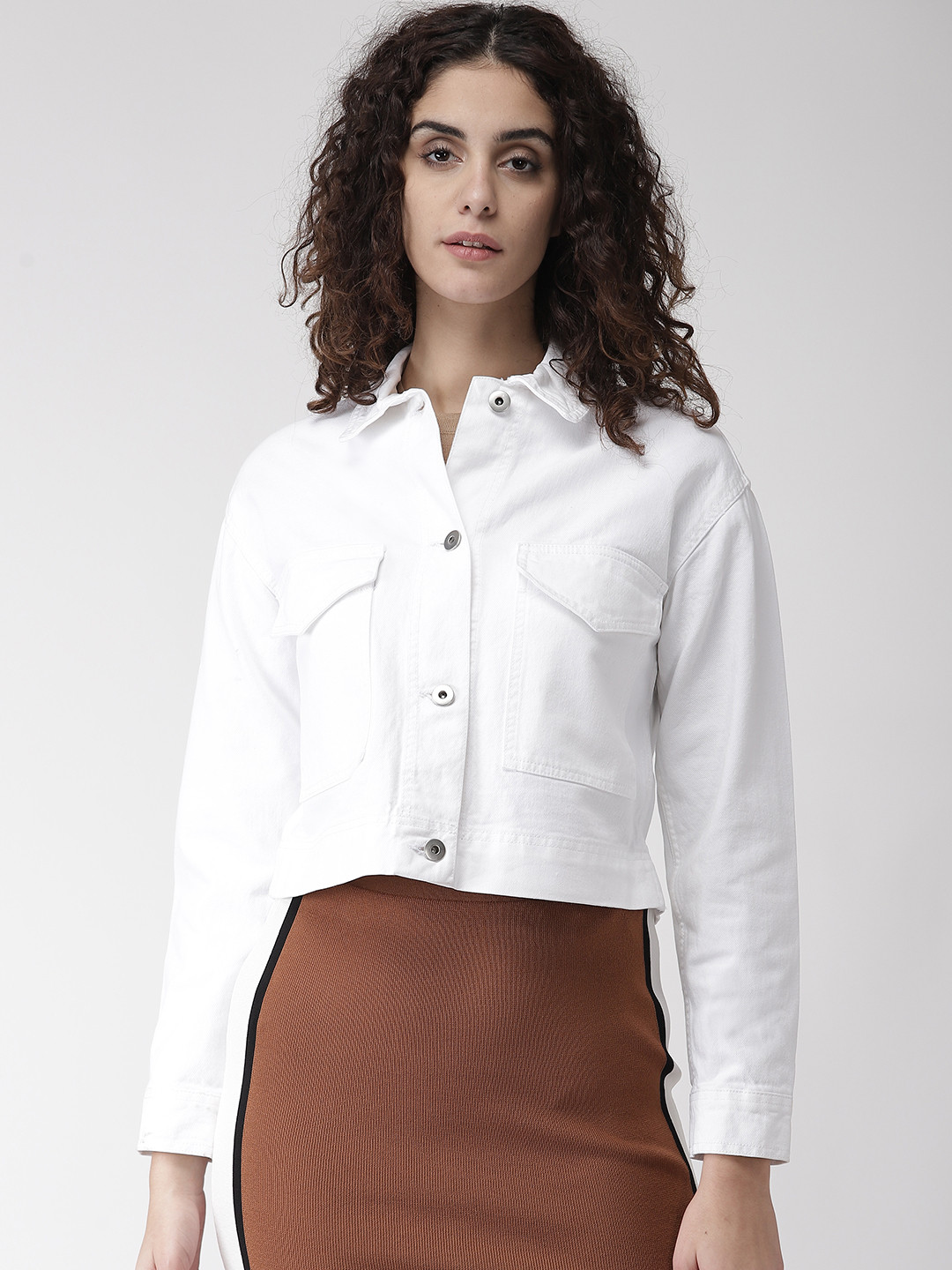 Buy Marks & Spencer Women Solid Denim Jacket Jackets for Women