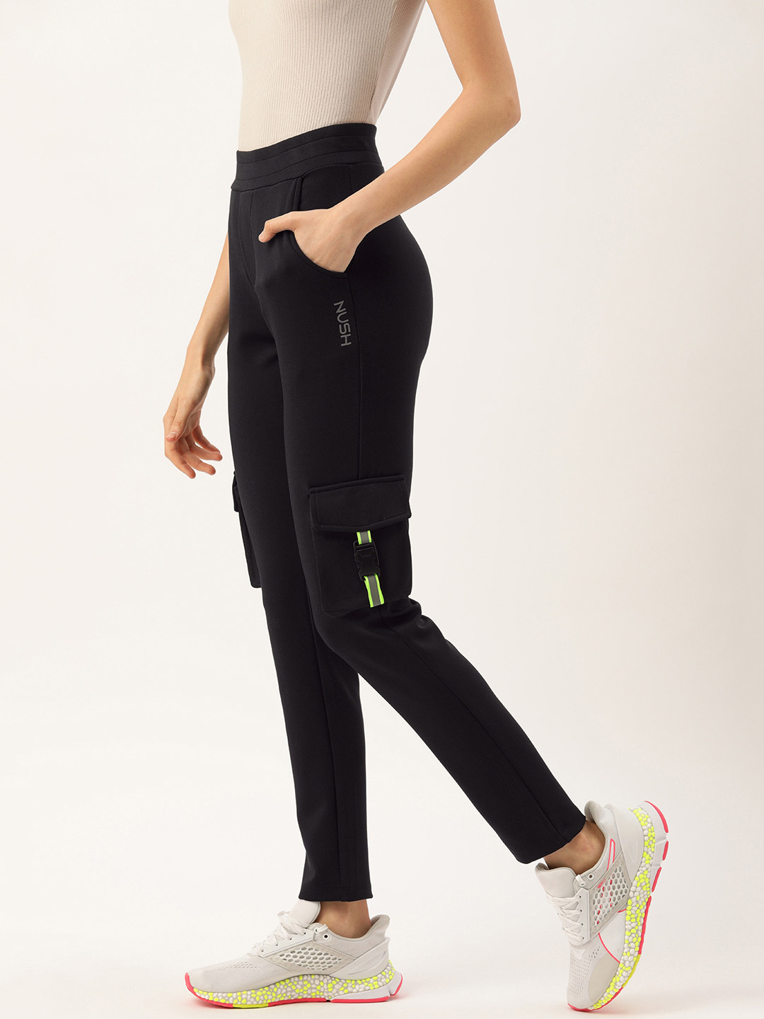 Buy Nush Women Black Regular Fit Track Pants Track Pants for Women