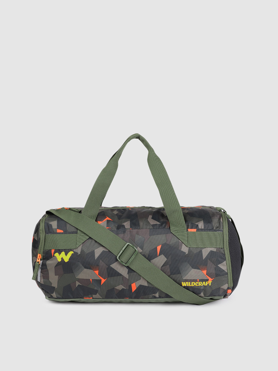Buy Wildcraft Unisex Green & Orange Camouflage Printed Gym 2 Duffel Bag