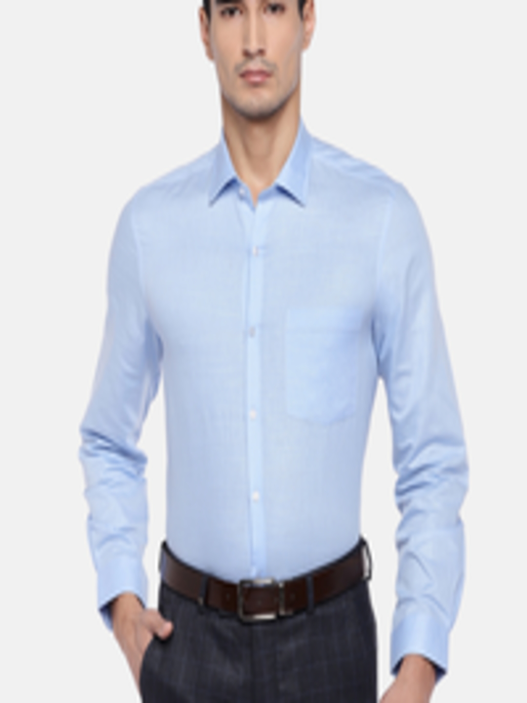 Buy Turtle Men Blue Relaxed Slim Fit Solid Formal Shirt - Shirts for ...