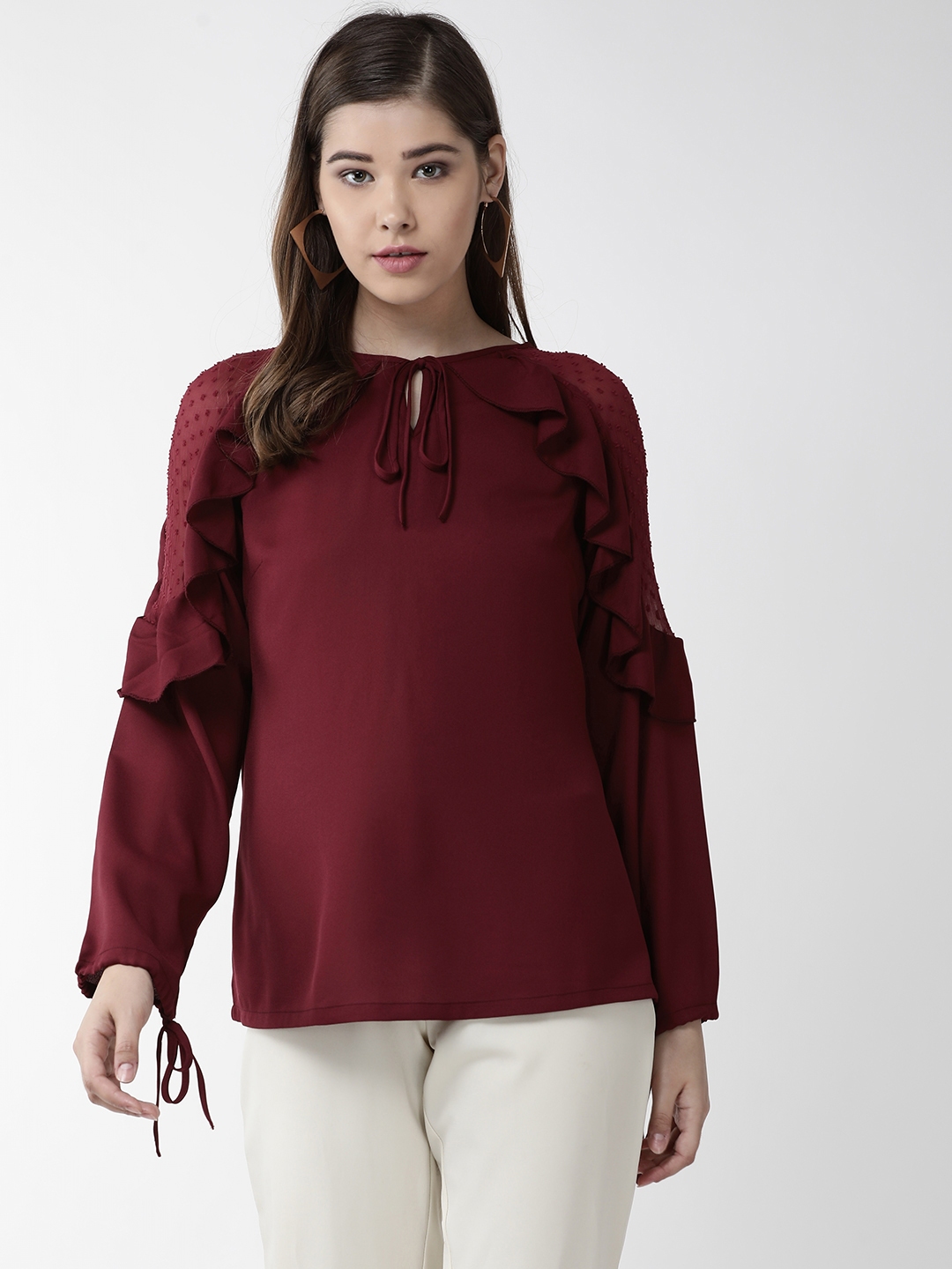 womens plus size maroon tops
