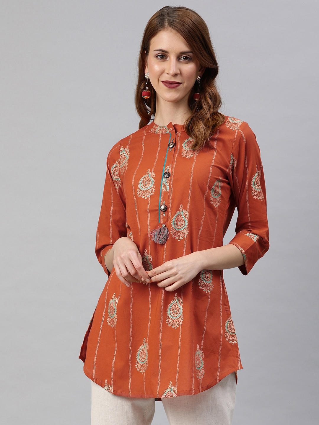 rust orange kurti