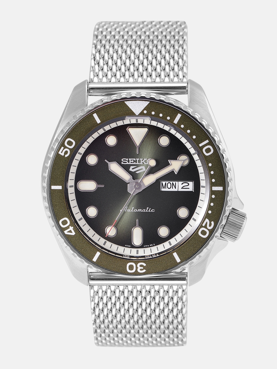 seiko 5 green dial watch