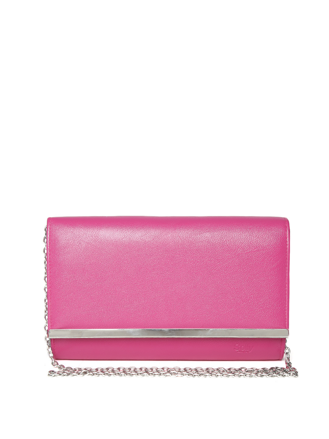 Buy Allen Solly Fuschia Pink Clutch With Chain Strap Clutches for