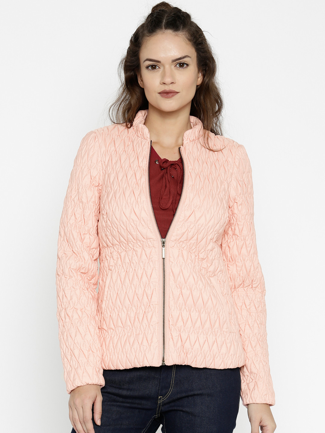 Buy Vero Moda Pink Quilted Jacket Jackets for Women 1096380 Myntra