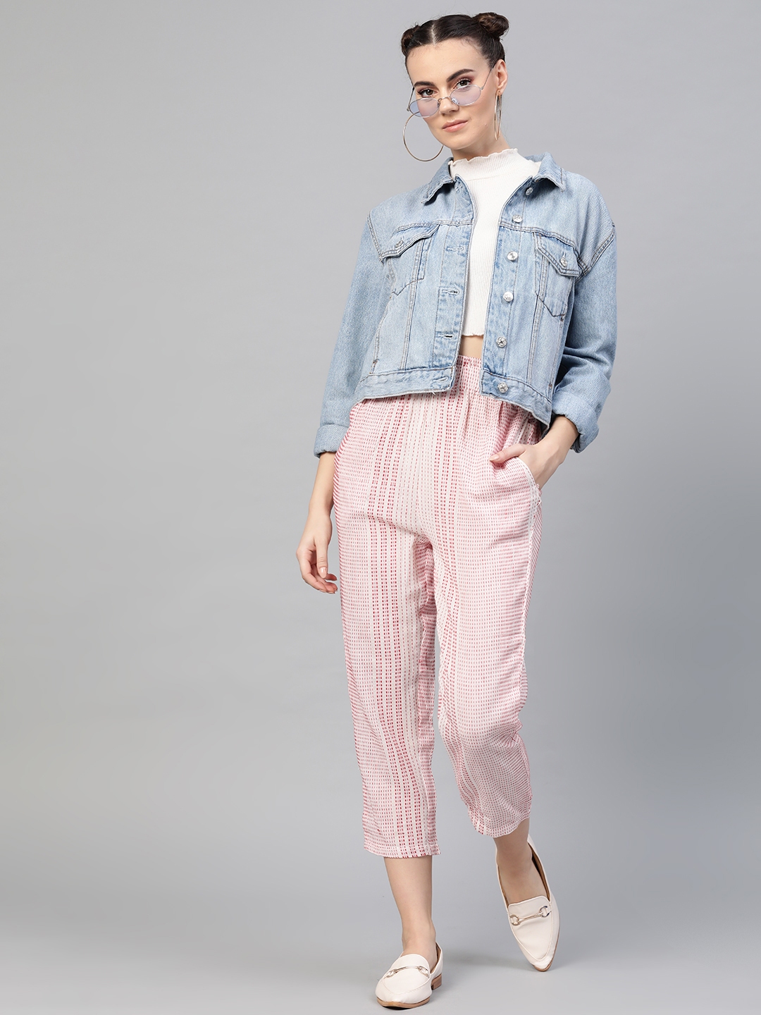 white striped trousers womens