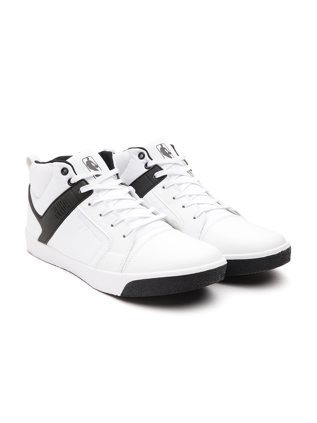 Buy NBA Men White Solid Mid Top Sneakers - Casual Shoes for Men 10982292 | Myntra
