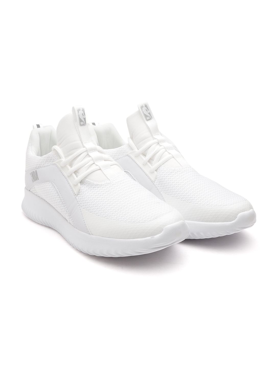 white solid sneakers for men